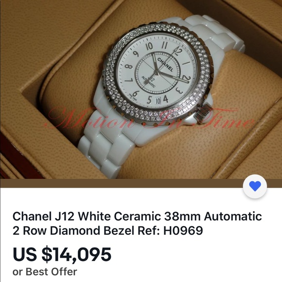 SOLD J12 Chanel Double Diamond Watch White Ceramic - Picture 4 of 8